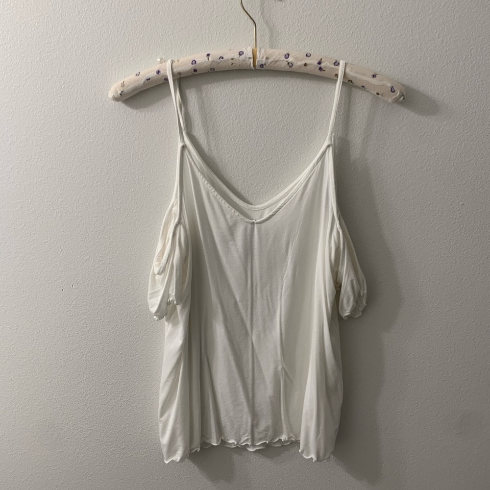 Off the shoulder white shirt